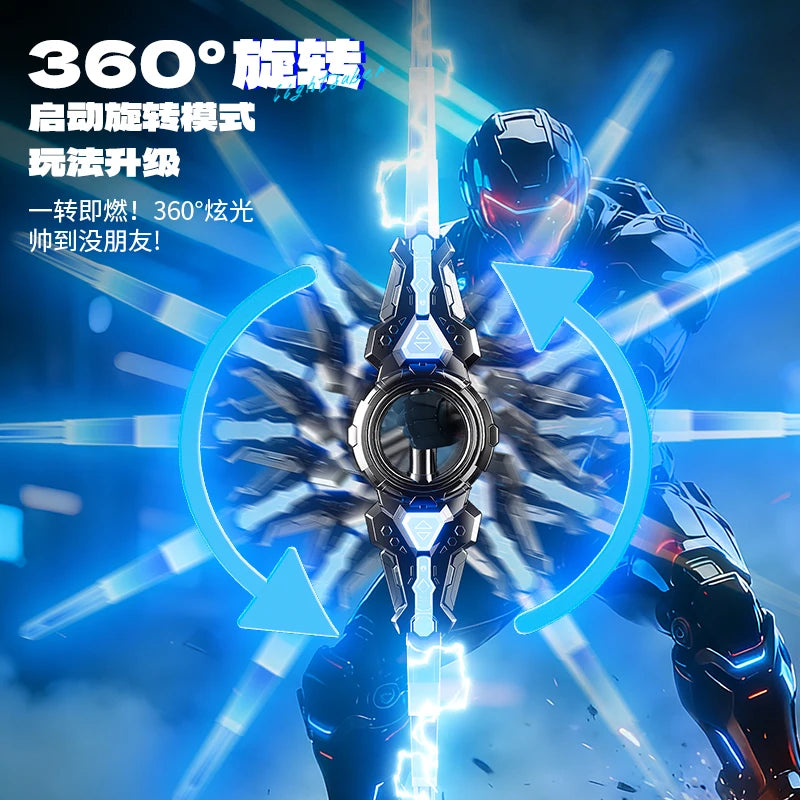 Fire spinning sword, double-edged light sword, children's toy sword, boy's double headed telescopic bearing, rotating knife, lum by Trenches of Mariana