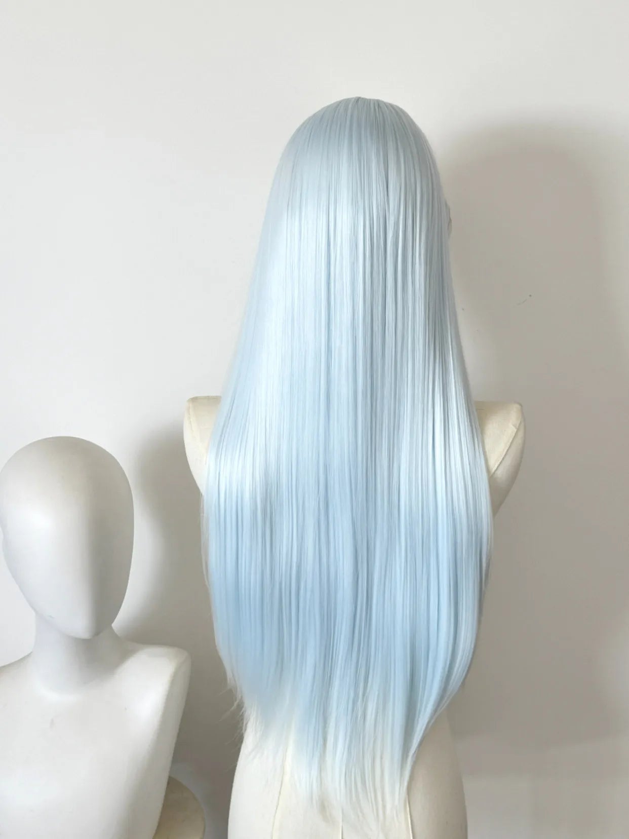 White Blue Lace Front Wig 13x4 HD 26inch Long Straight Synthetic