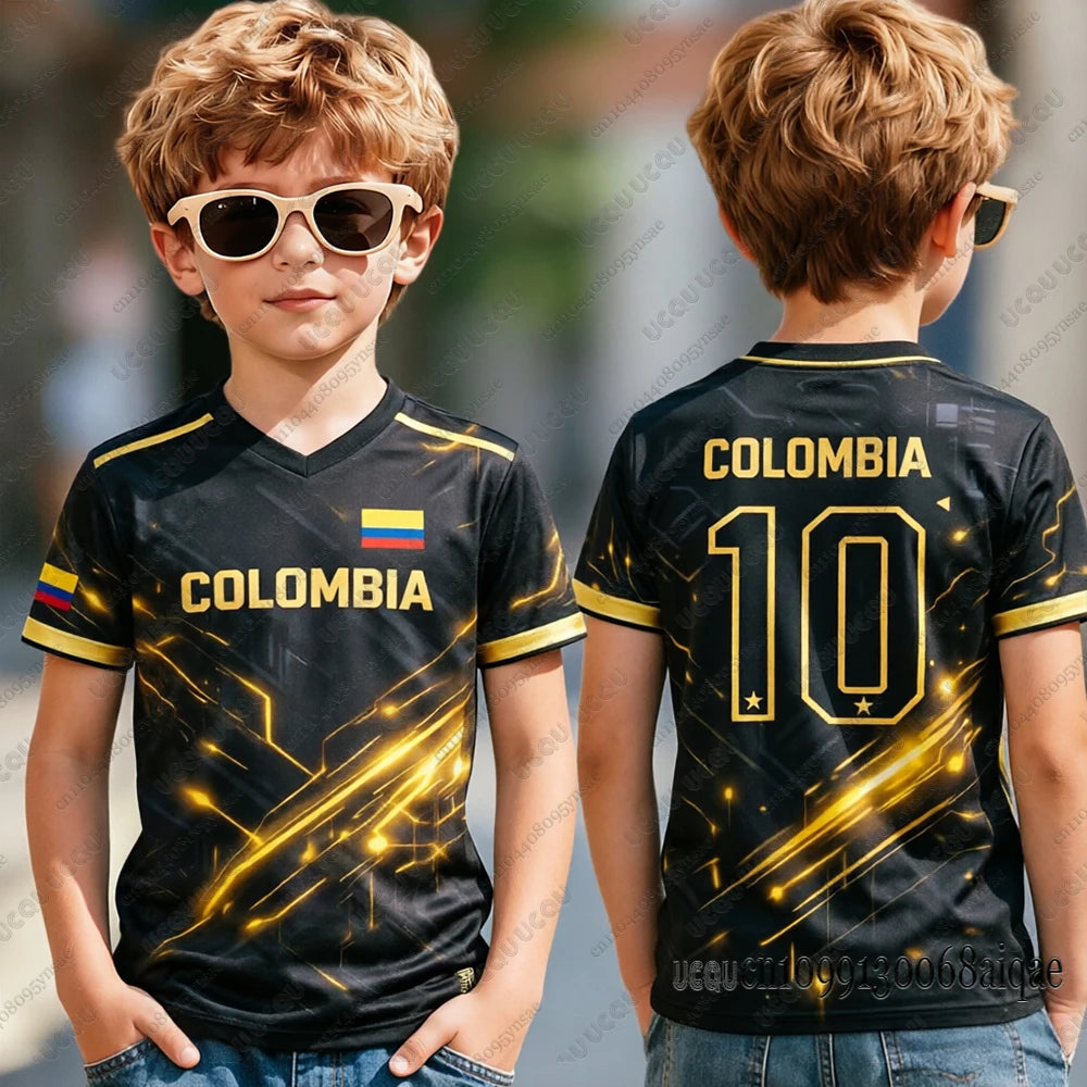 Colombia Flag 3D Print Jersey For Adult/Kids Summer