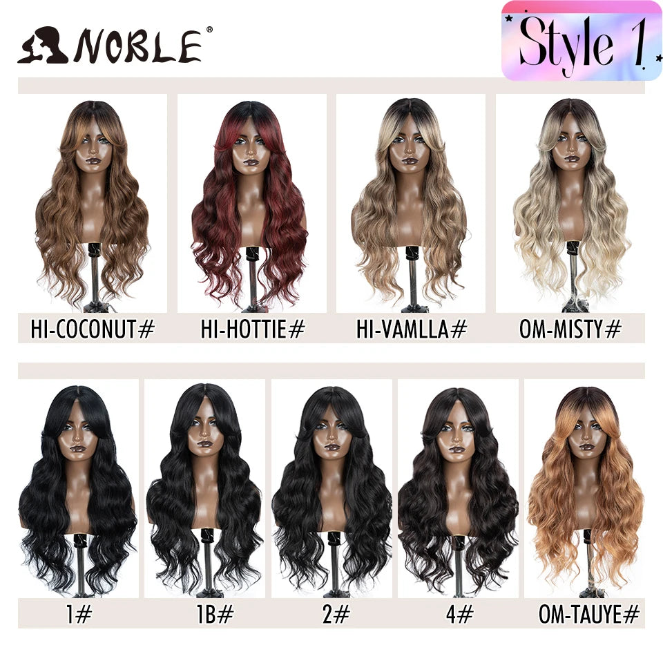 Noble Synthetic Lace Front Wig Long Wavy Side Part Body Wavy Lace Front Wig For Women Lace Front Wig Ombre Blonde Cosplay Wig by Trenches of Mariana