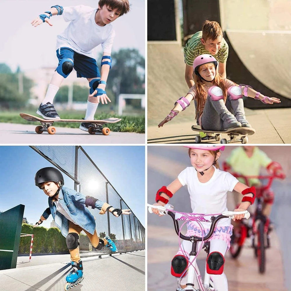 Kids Knee Pads Elbow Pads Age 3-7 Toddler Boys Girls, 6 In 1 Protective Gear Safety Set with Wrist Guard for Skating Cycling New by Trenches of Mariana
