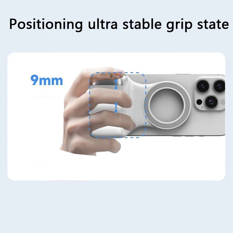 Magnetic Camera Grip with Remote Shutter Fill Light Remote Control Handle Universal for iPhone Androids Phones