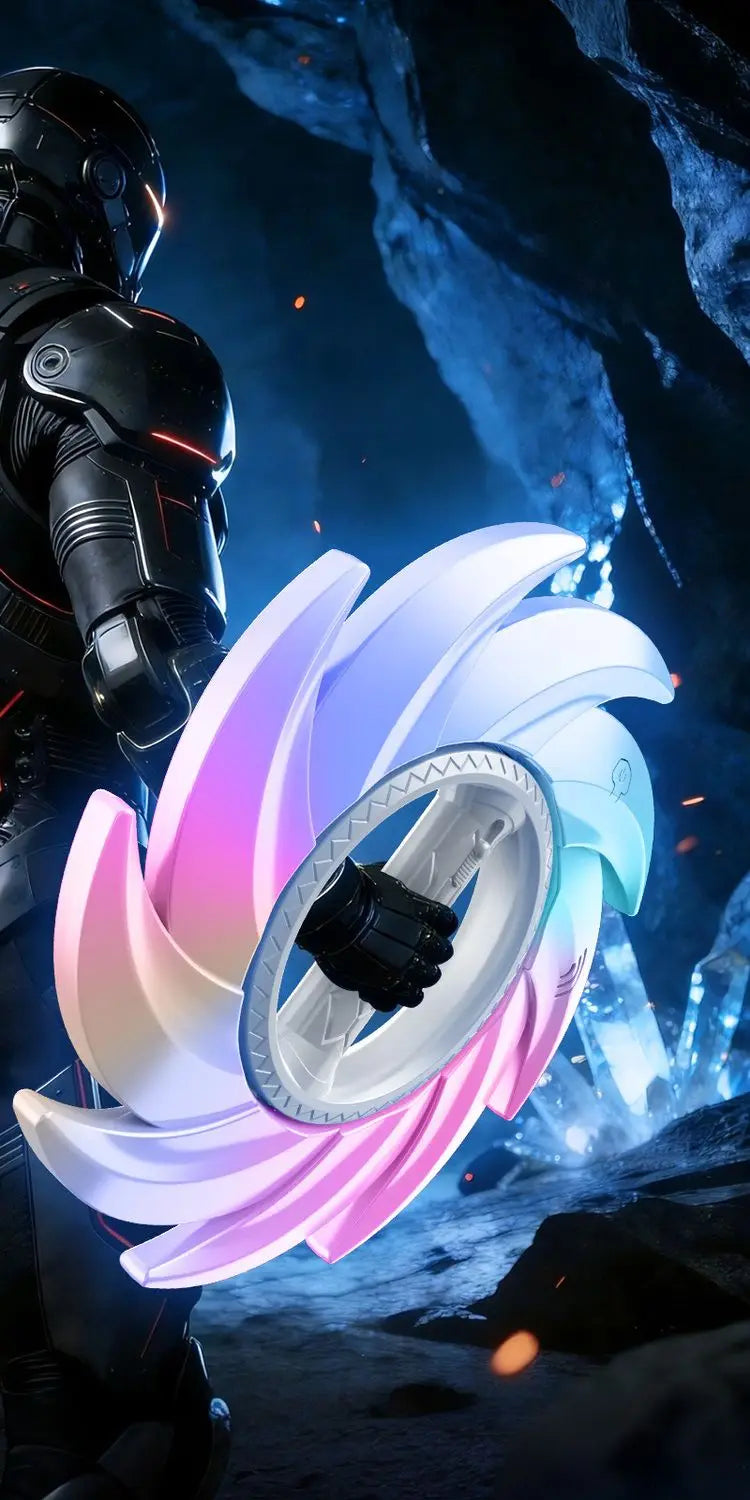 Glowing Rotating Lightsaber, Swinging and Spinning Light Saber with Cool Sound & Light Effects, Rechargeable Spinner Toy by Trenches of Mariana