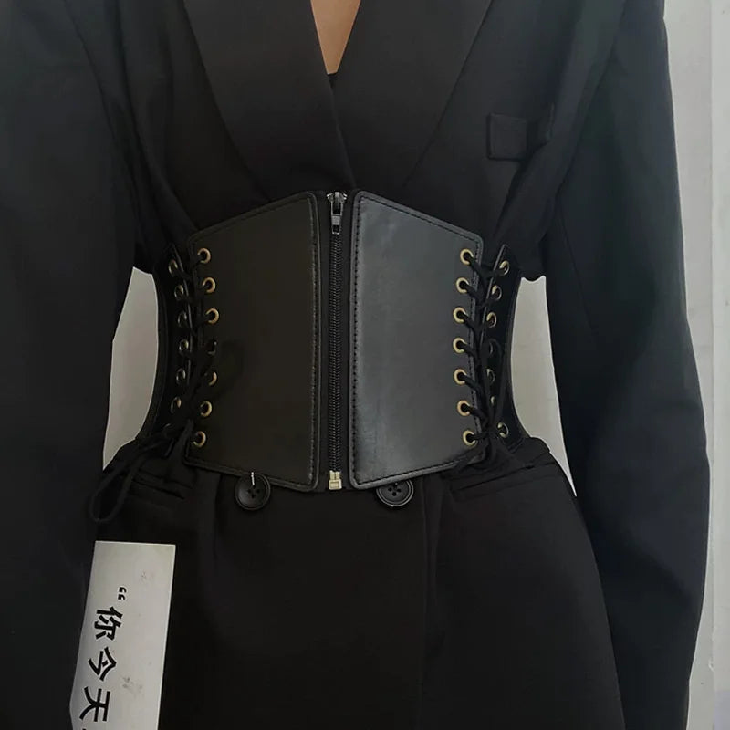 Lace Up Front Corset Belt