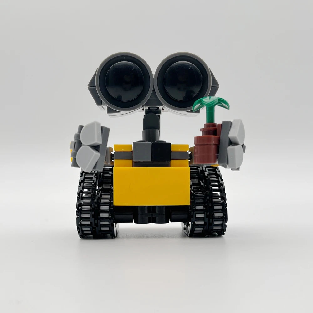 Mini Wall-e robot building blocks by Trenches of Mariana, detailed DIY brick kit for kids and adults, creative toy model.