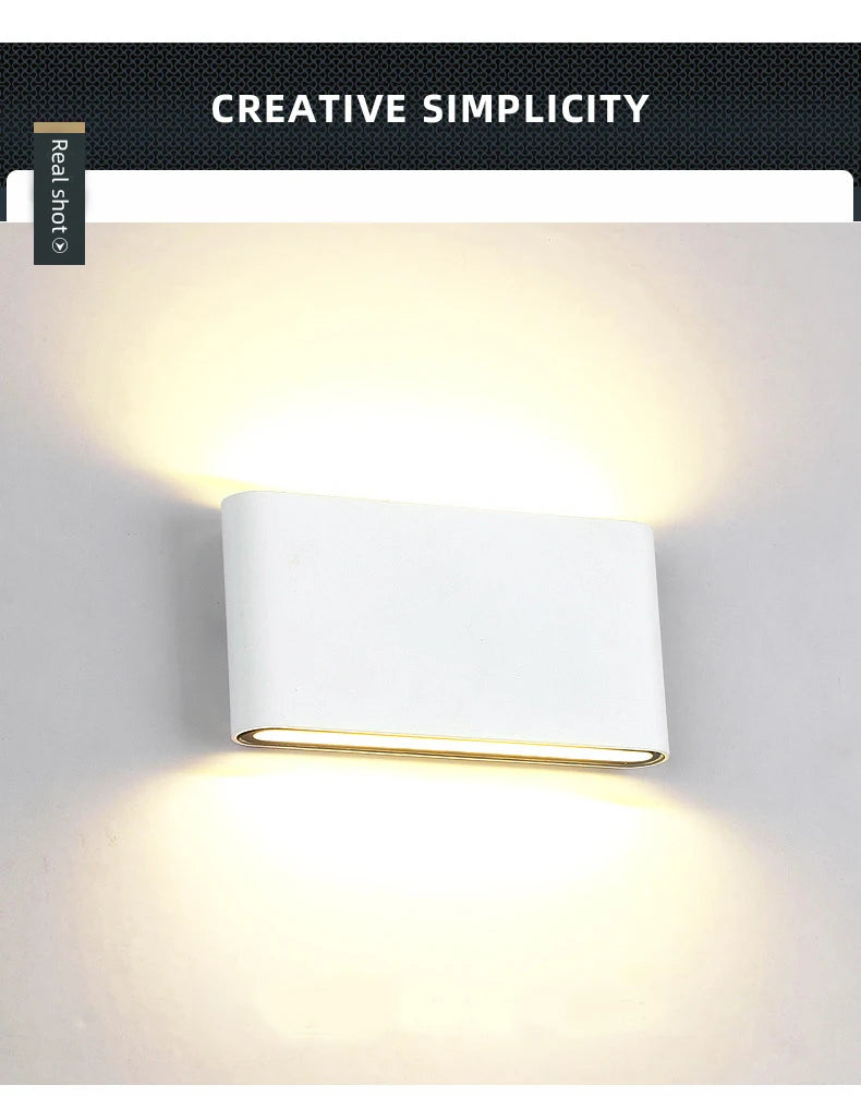 Nordic Wall Light Aluminum IP65 Waterproof Indoor Wall Lamp Up Down Corridor Lights for Home Stairs Bedroom Bedside Lamps by Trenches of Mariana
