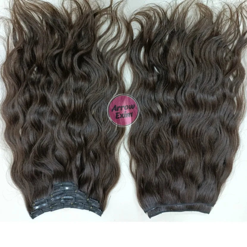 Arrow Exim Wavy Clip In Human Hair Extensions Indian Remy Double Weft Full Ends