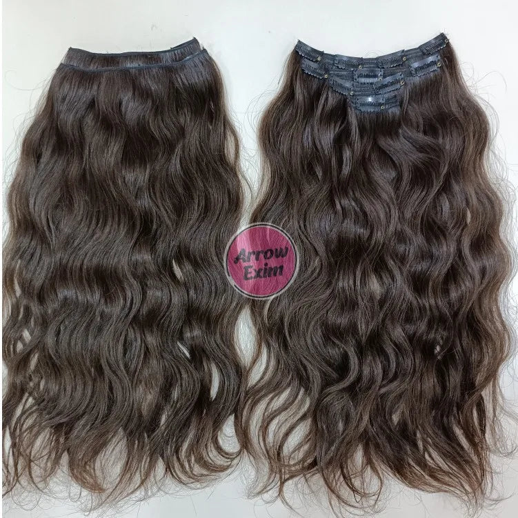 Arrow Exim Wavy Clip In Human Hair Extensions Indian Remy Double Weft Full Ends