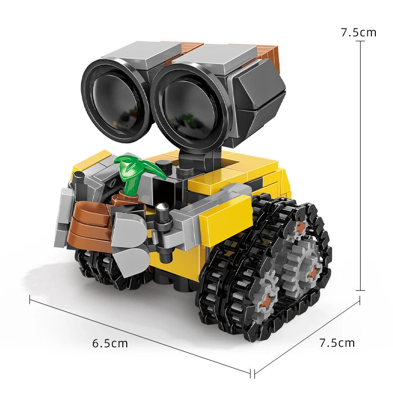 Mini Robot Wall-e building blocks from Trenches of Mariana, creative DIY brick kit for kids and adults, detailed robot construction toy