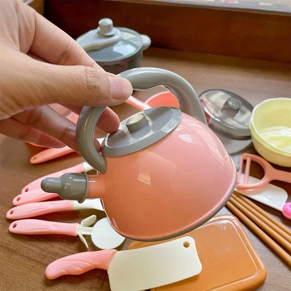 Kids Kitchen Set with Realistic Cooking Tools Creative Role Play Toys for Boys and Girls Gifts for Children's Imaginative Play by Trenches of Mariana
