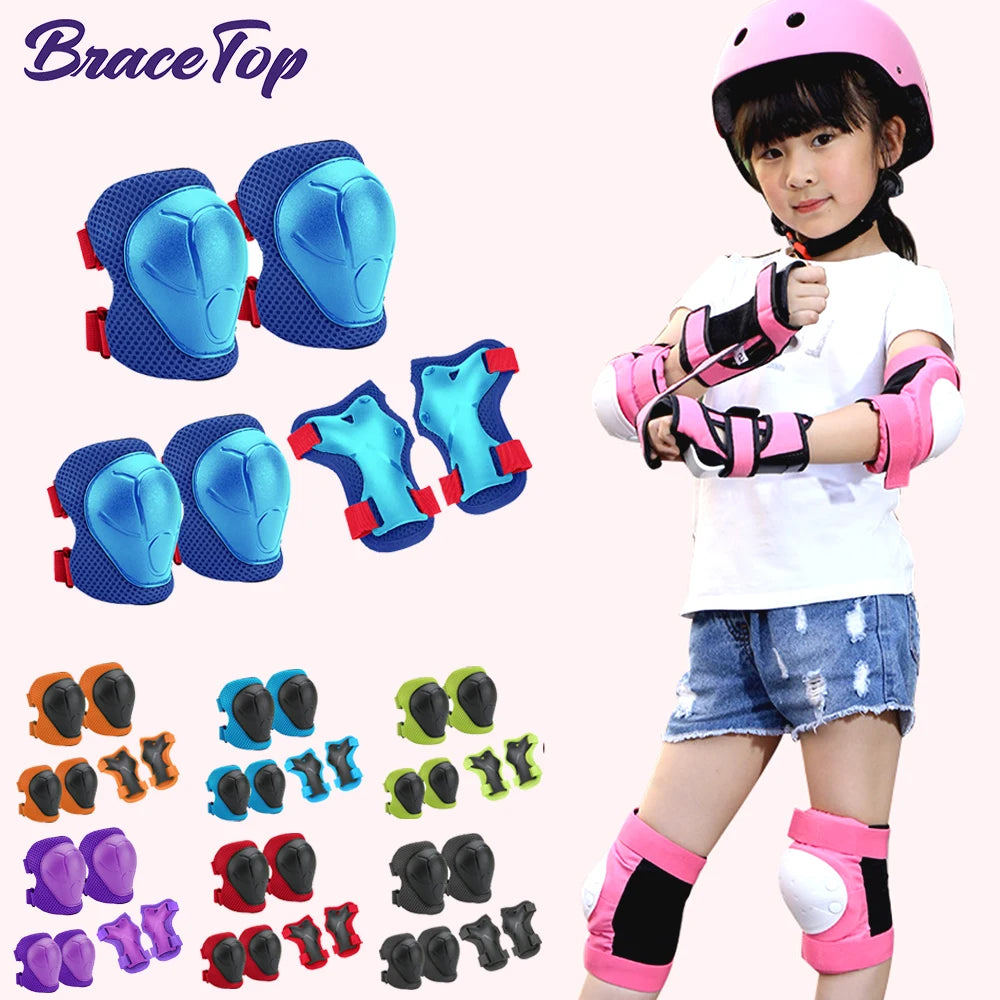 Kids Knee Pads Elbow Pads Age 3-7 Toddler Boys Girls, 6 In 1 Protective Gear Safety Set with Wrist Guard for Skating Cycling New by Trenches of Mariana