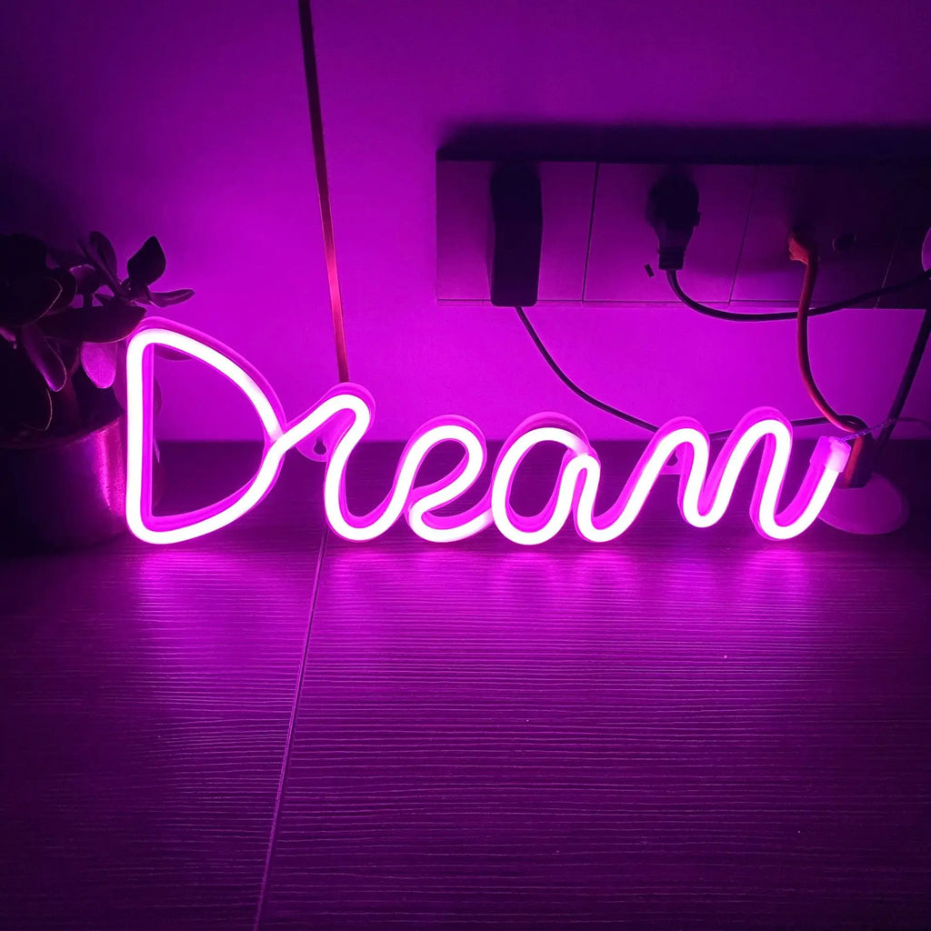 LED Dream Shape Neon Sign Powered By USB and Battery Neon Lamp for Wall study room Living Room Decor Neon Light for Wedding