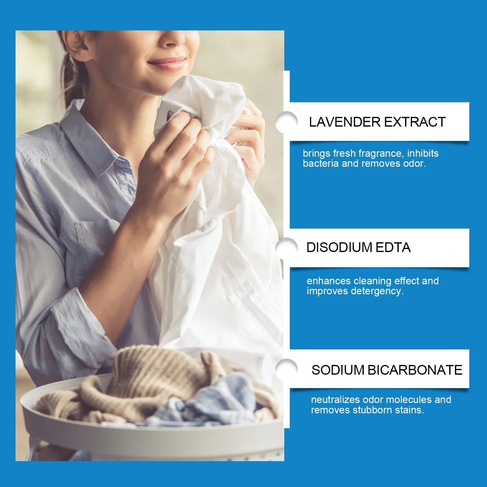 Eco-friendly laundry detergent sheets from Trenches of Mariana, compact and long-lasting with a fresh scent for sensitive skin.