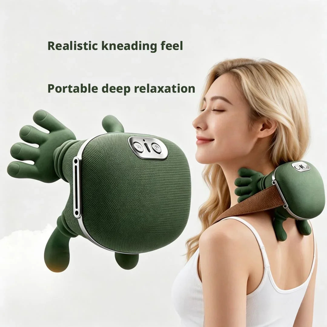 Neck Massager Portable Rechargeable Shoulder Cervical Massager Real Hand Kneading Soreness Relief Massager For Home Travel by Trenches of Mariana