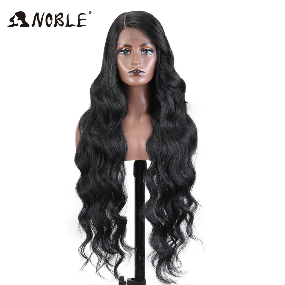 Noble Synthetic Lace Front Wig Long Wavy Side Part Body Wavy Lace Front Wig For Women Lace Front Wig Ombre Blonde Cosplay Wig by Trenches of Mariana