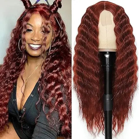Lace Front Curly Wig Long Loose Deep Wave Synthetic Honey Blonde for Women Hair Replacement Natural Crimps Heat Resistant