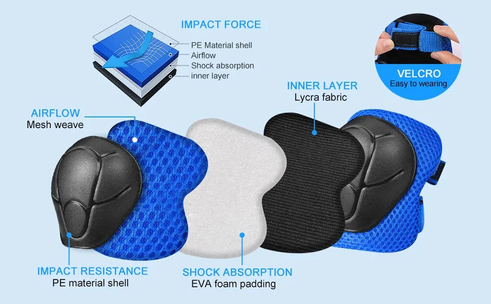 Kids Knee Pads Elbow Pads Age 3-7 Toddler Boys Girls, 6 In 1 Protective Gear Safety Set with Wrist Guard for Skating Cycling New by Trenches of Mariana