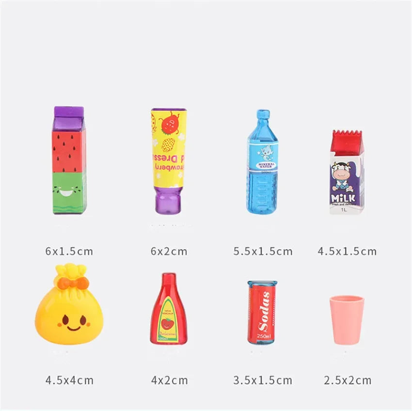Kids Toy Fridge Mini Double Door Refrigerator Baby Toys Furniture Simulation Pretend Play Kitchen Toys Accessories Role Play by Trenches of Mariana