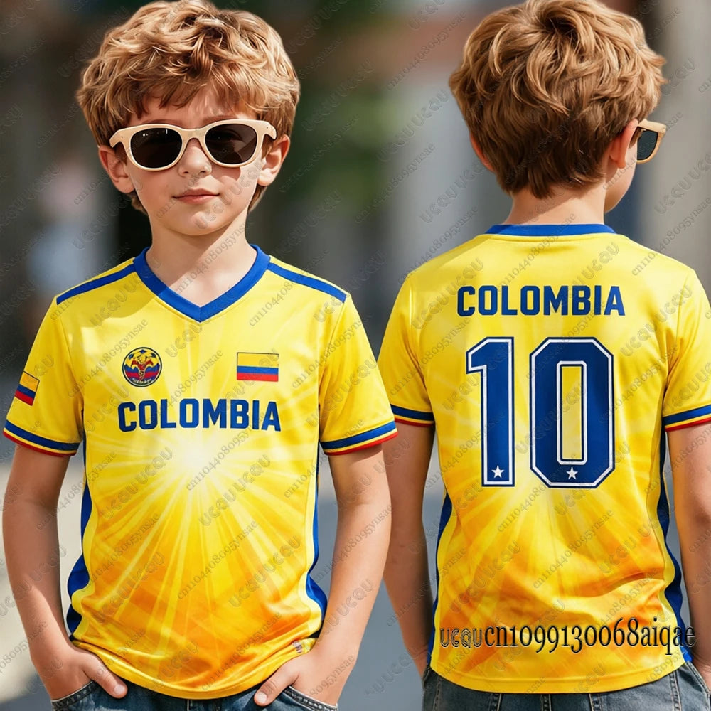 Colombia Flag 3D Print Jersey For Adult/Kids Summer