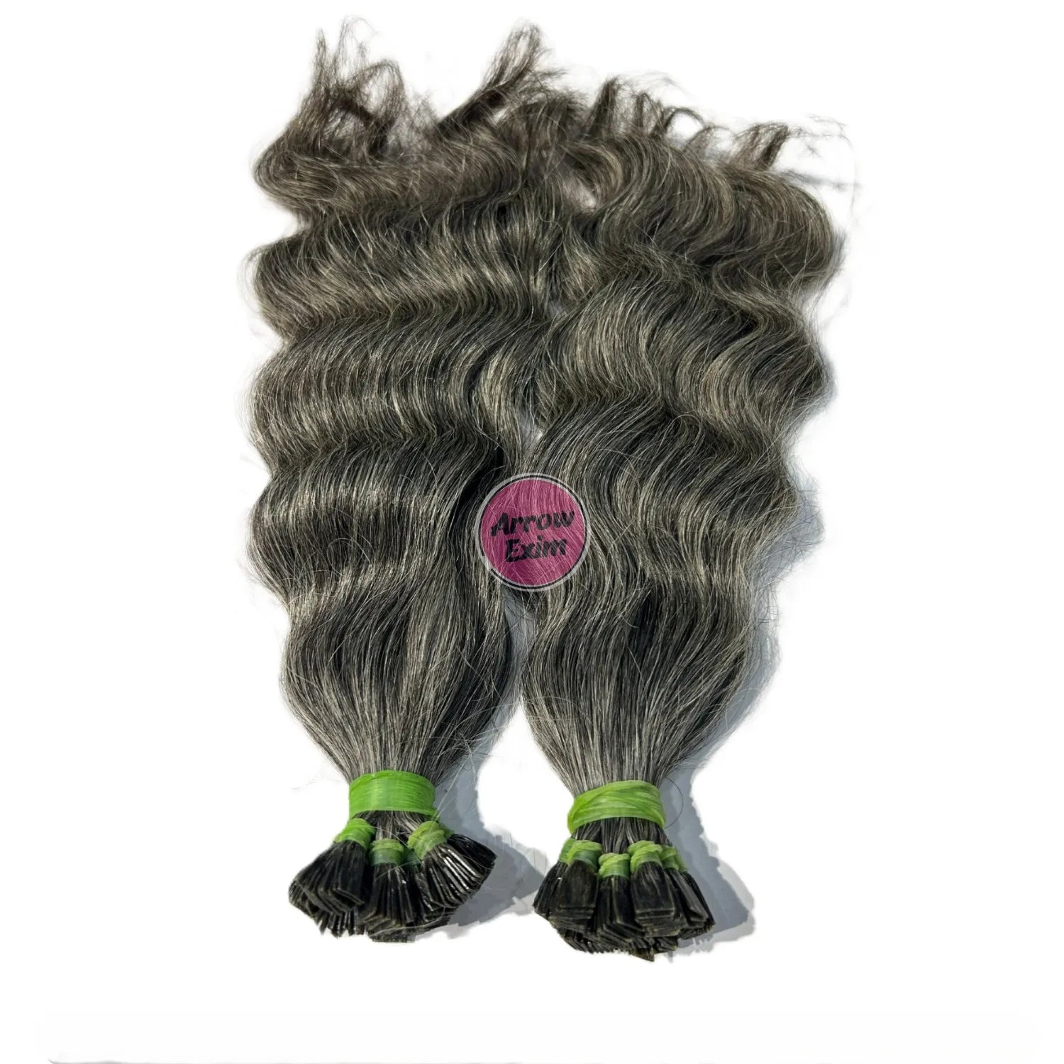 High Quality Arrow Exim AE10032026 Flat Tip 100% Natural Raw Indian Hair Extensions Remy Grade Wavy Texture Strands Machine