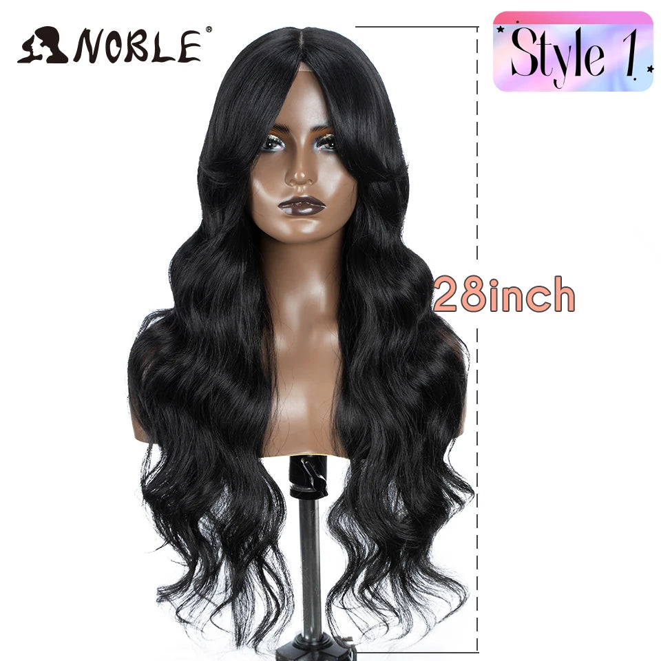 Noble Synthetic Lace Front Wig Long Wavy Side Part Body Wavy Lace Front Wig For Women Lace Front Wig Ombre Blonde Cosplay Wig by Trenches of Mariana