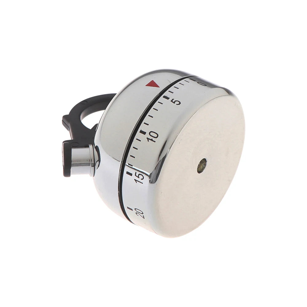 Mechanical 60-minute kitchen timer alarm clock by Trenches of Mariana, featuring a teapot design for cooking and baking.