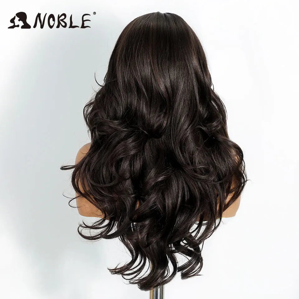 Noble Wig Synthetic Lace Front Wigs For Women Wigs Body Wave Lace Front Brown Blonde Wigs 24Inch Cosplay Lace Front Black Wig by Trenches of Mariana