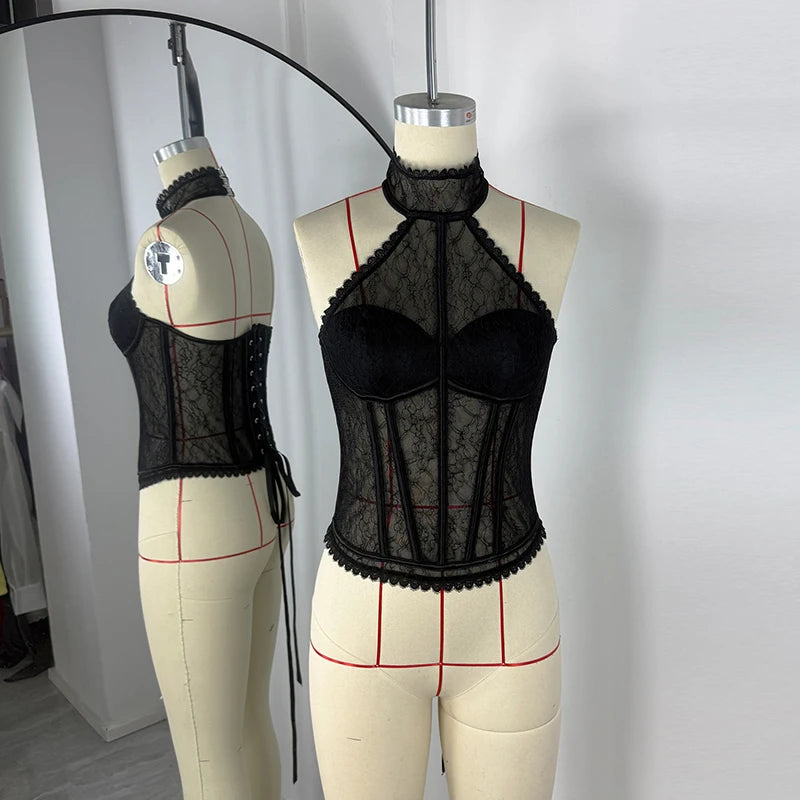 Y2K LACE CORSET TOP