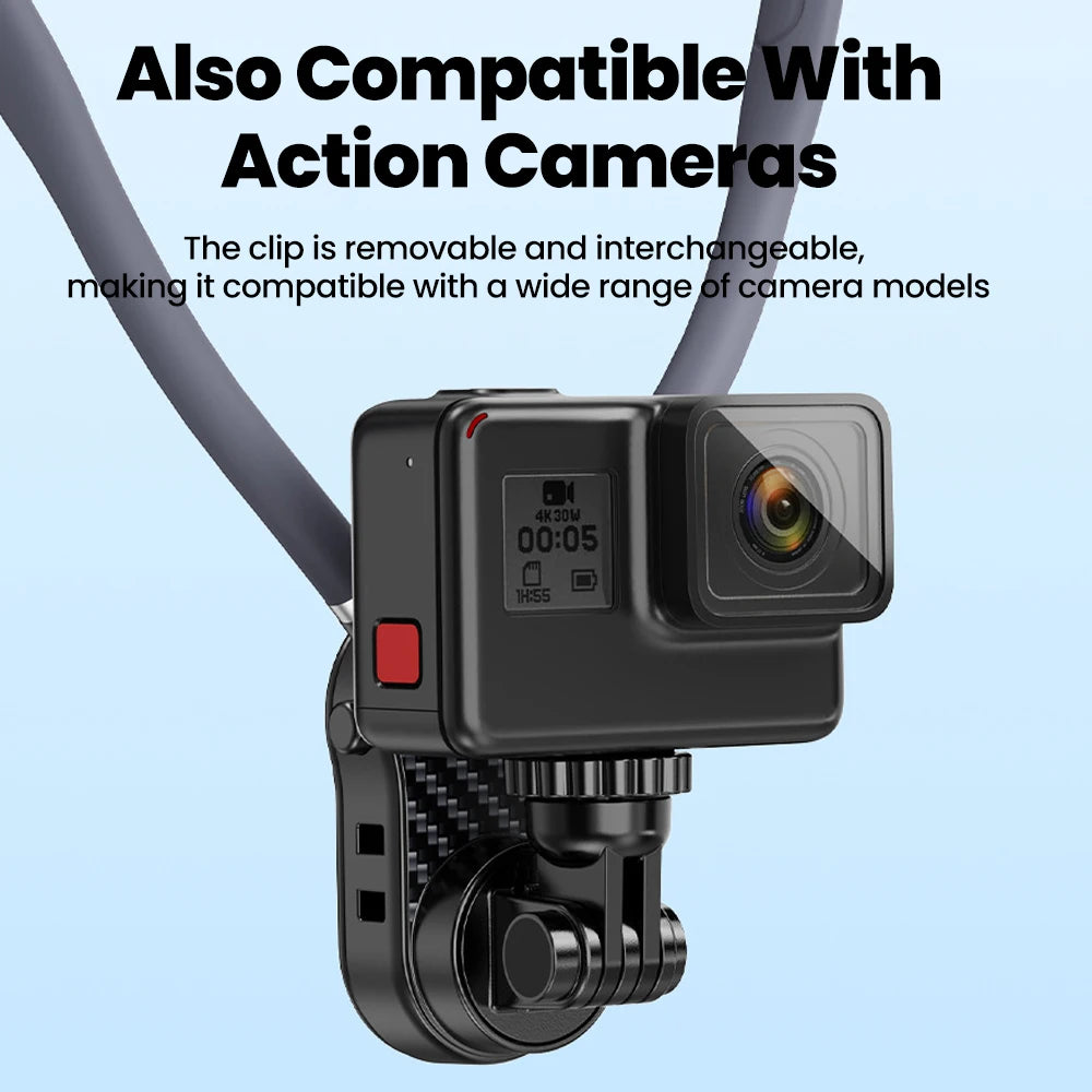 Neck Hanging Phone Holder First Person Perspective Shooting of Self Media Live Streaming Action Camera Magnetic 360 Rotate Stand