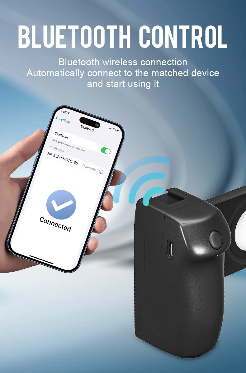 Hand Grip Magsafe: Handheld,Bluetooth,Remote Control,Tripod Mount for iPhone 16,Vlog