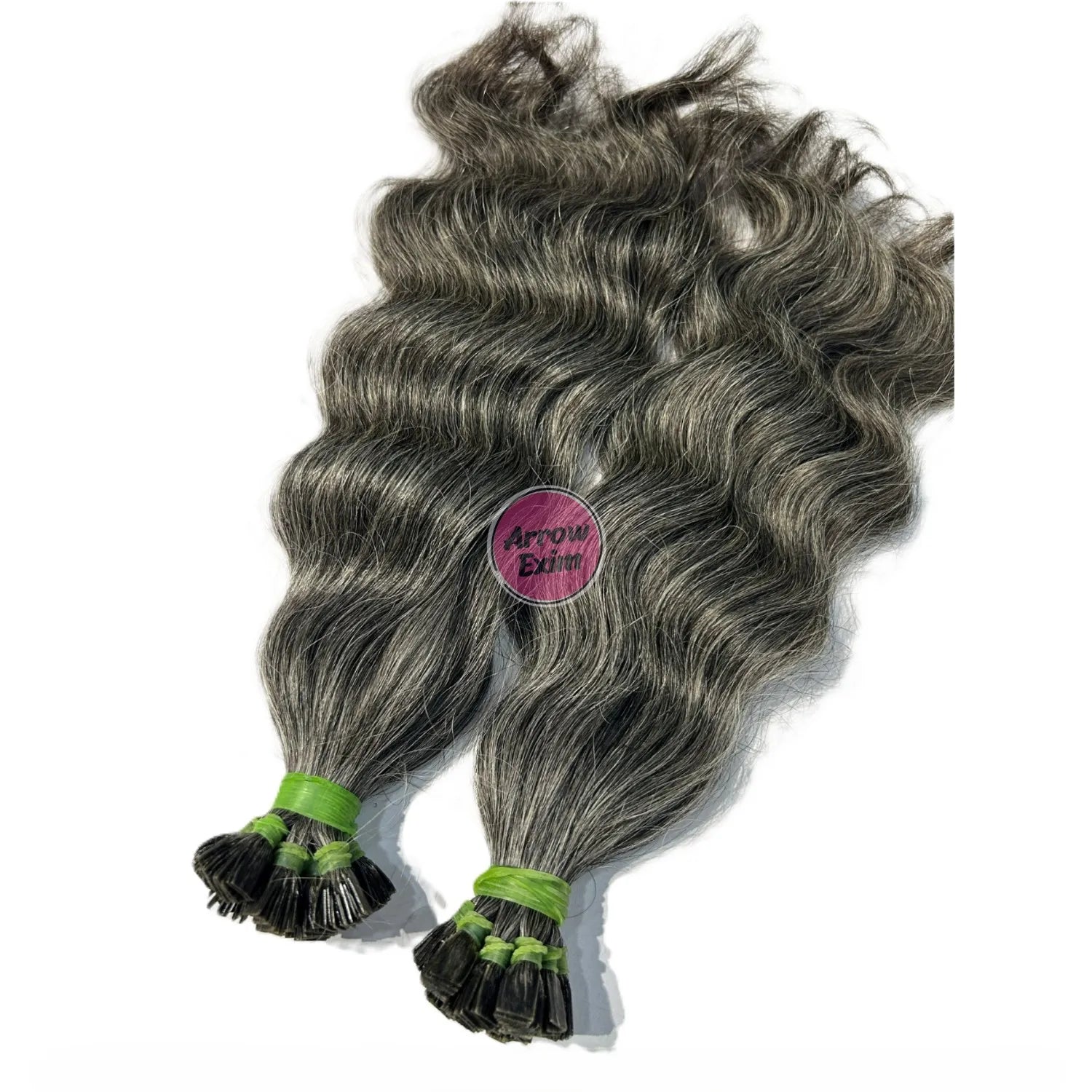 High Quality Arrow Exim AE10032026 Flat Tip 100% Natural Raw Indian Hair Extensions Remy Grade Wavy Texture Strands Machine