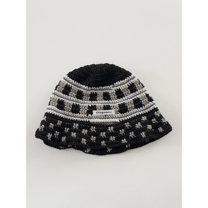2in1 Hat Bag Dual-purpose Handmade Knitted Bucket Cap for Women Spring Summer Sunscreen Crochet Basin Hats Bob Homme Gorras