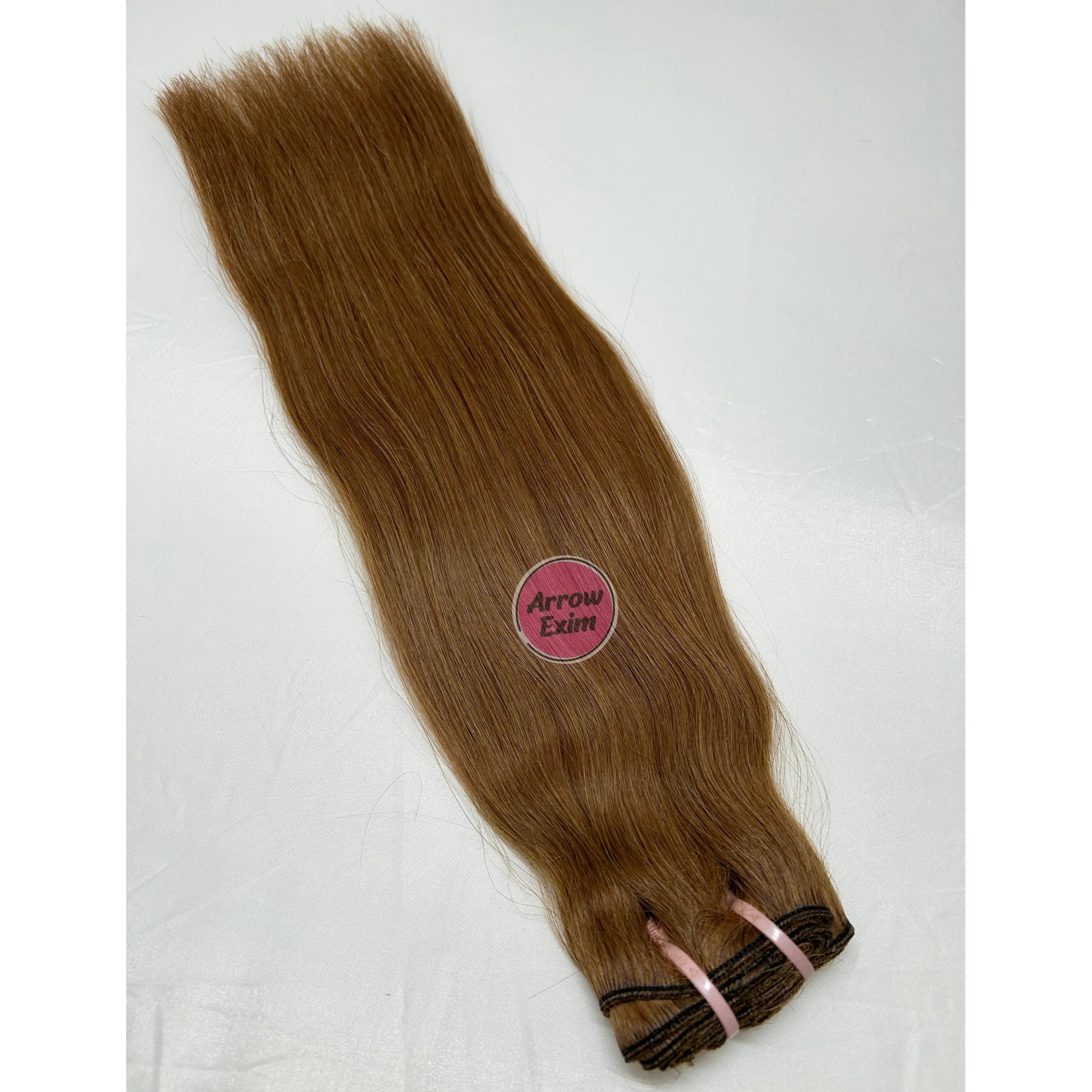 Arrow Exim Honey Blonde Curly Indian Remy Human Hair Extensions Machine Double Wefted Weave Chemically Bleached 100g No Recolor