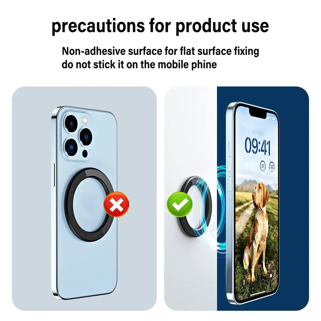 Magnetic Ring Holder For iPhone 14 13 12 Magnet Wall Mobile Phone Holder Magnetic Magsafe Car Phone Stand Universal iPad Phone