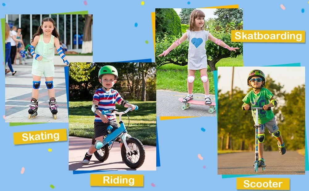Kids Knee Pads Elbow Pads Age 3-7 Toddler Boys Girls, 6 In 1 Protective Gear Safety Set with Wrist Guard for Skating Cycling New by Trenches of Mariana