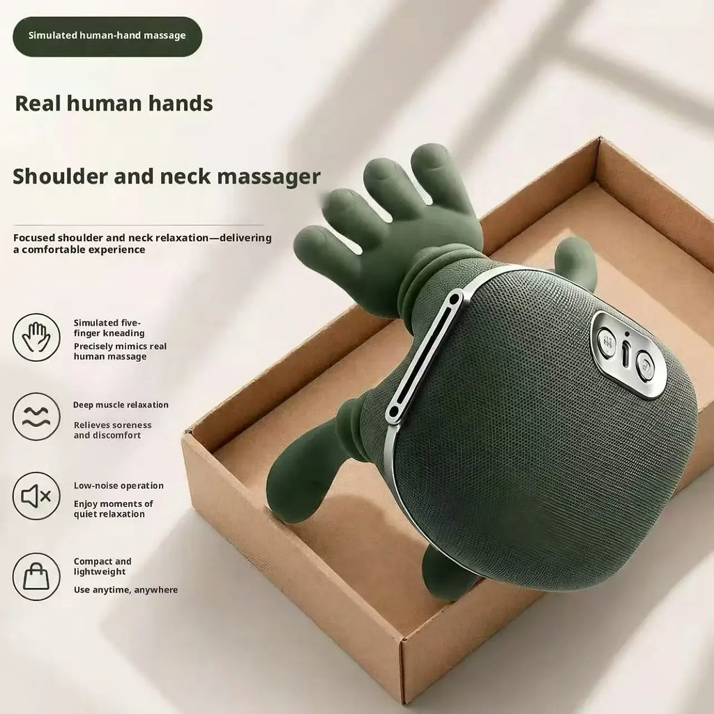 Neck Massager Portable Rechargeable Shoulder Cervical Massager Real Hand Kneading Soreness Relief Massager For Home Travel by Trenches of Mariana