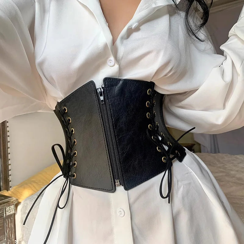 Lace Up Front Corset Belt
