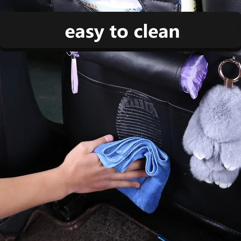 Leather Car Seat Back Organizer Multi-Pocket Storage