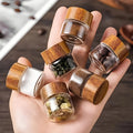 6 - Pack Mini Glass Dispenser Bottles - Ounce Portable Containers, Suitable for Traveling, Picnics, Camping, and Kitchen Use