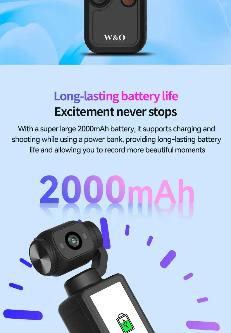 Action Camera 4k Handheld Pocket Digital Camcorder 3-axis Gimbal Stabilization IR Night Vision Vlog Videos Camera For Gift