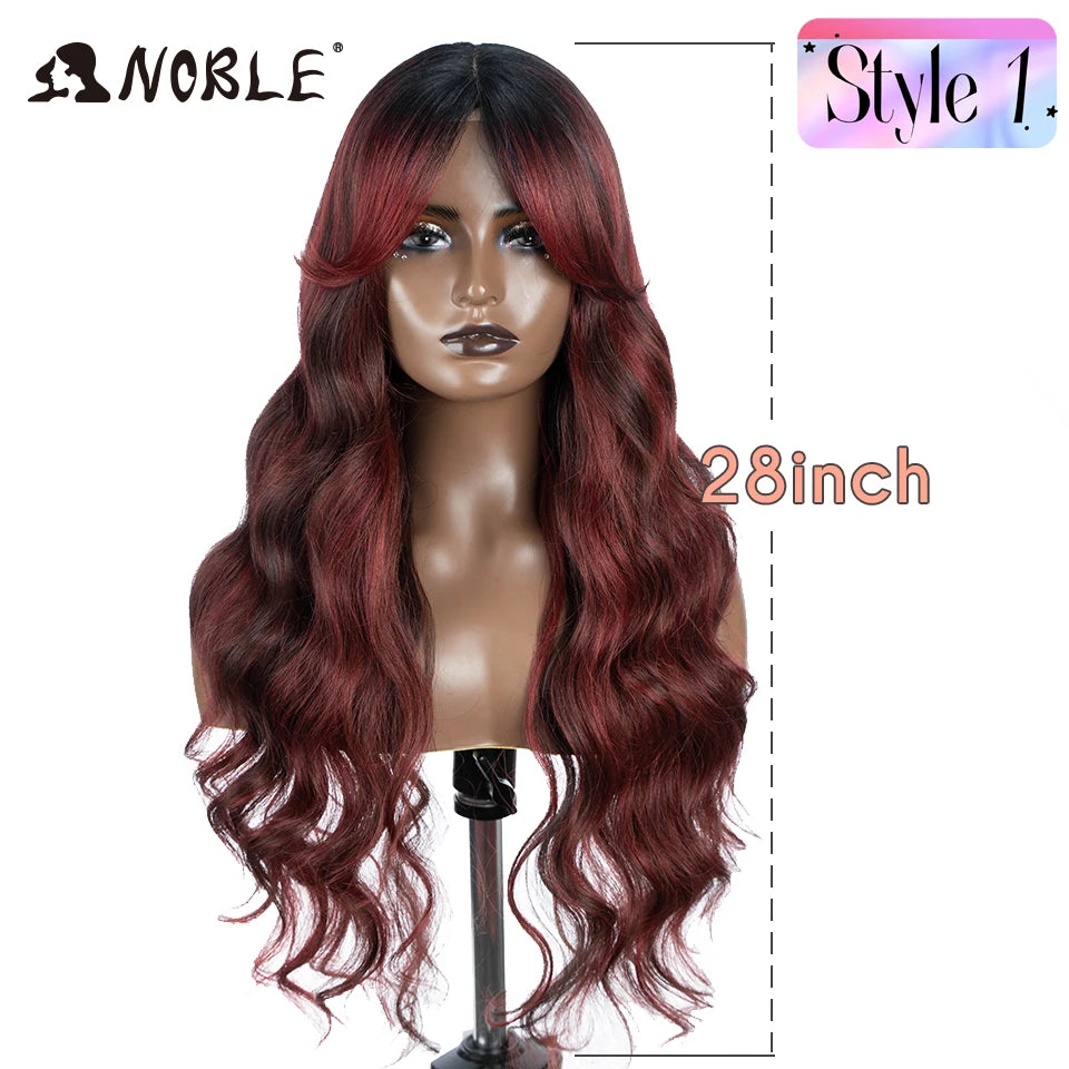 Noble Synthetic Lace Front Wig Long Wavy Side Part Body Wavy Lace Front Wig For Women Lace Front Wig Ombre Blonde Cosplay Wig by Trenches of Mariana