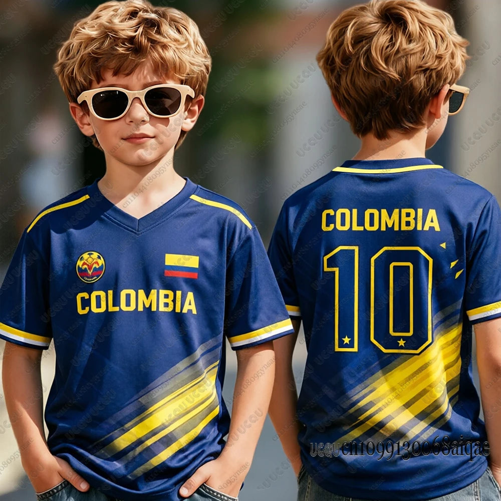 Colombia Flag 3D Print Jersey For Adult/Kids Summer