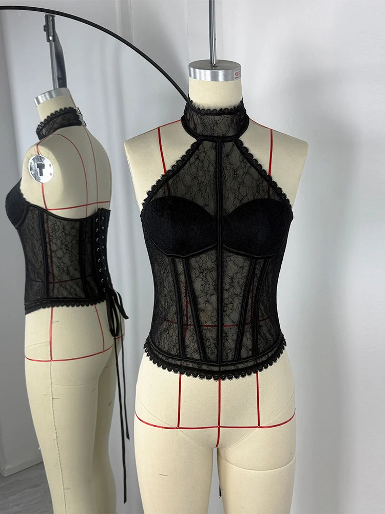 Y2K LACE CORSET TOP