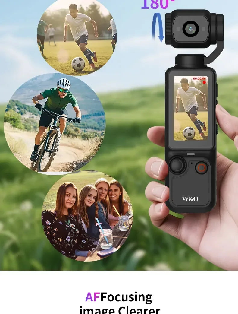 Action Camera 4k Handheld Pocket Digital Camcorder 3-axis Gimbal Stabilization IR Night Vision Vlog Videos Camera For Gift
