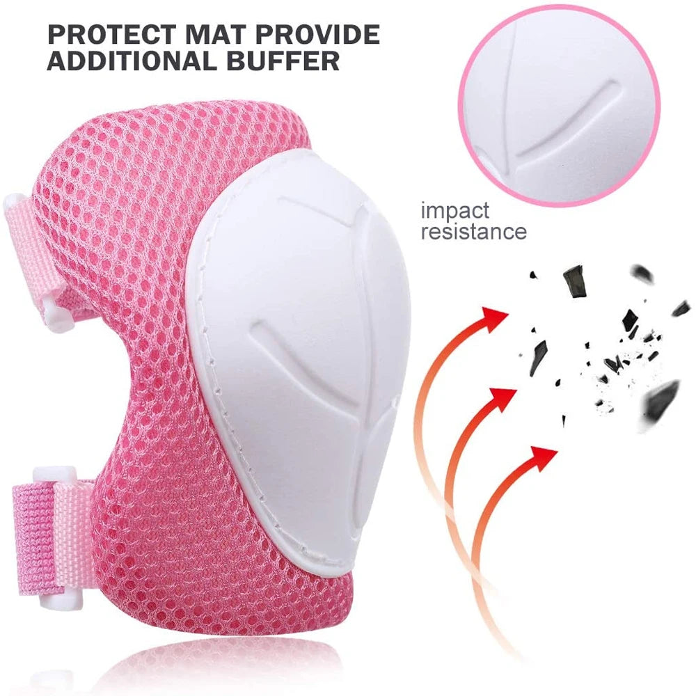 Kids Knee Pads Elbow Pads Age 3-7 Toddler Boys Girls, 6 In 1 Protective Gear Safety Set with Wrist Guard for Skating Cycling New by Trenches of Mariana