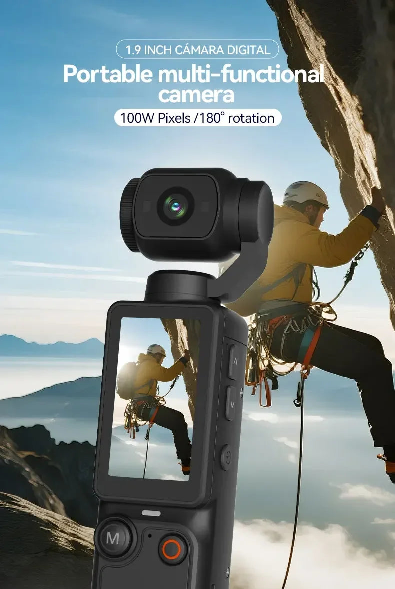 Action Camera 4k Handheld Pocket Digital Camcorder 3-axis Gimbal Stabilization IR Night Vision Vlog Videos Camera For Gift