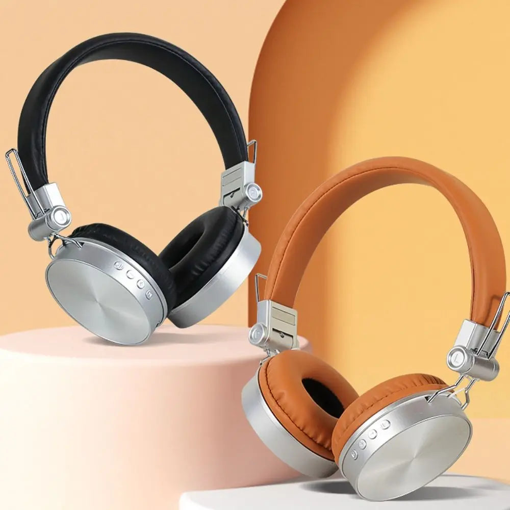 Classic HIFI Retro Wireless Headset Foldable Millennium Wind Wireless Headphones Vintage Brown Retro Headphone Lisening Music
