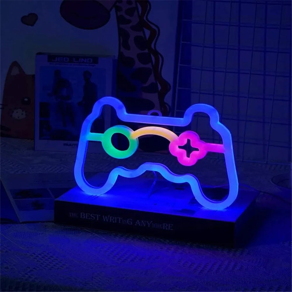USB LED neon light for game console decor, Trenches of Mariana 1PC neon sign with vibrant, colorful illumination.
