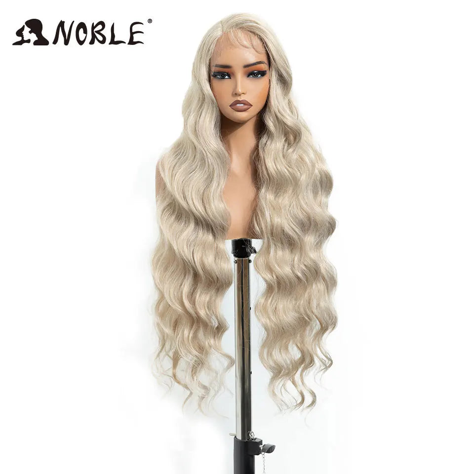 Noble Synthetic Lace Front Wig Long Wavy Side Part Body Wavy Lace Front Wig For Women Lace Front Wig Ombre Blonde Cosplay Wig by Trenches of Mariana