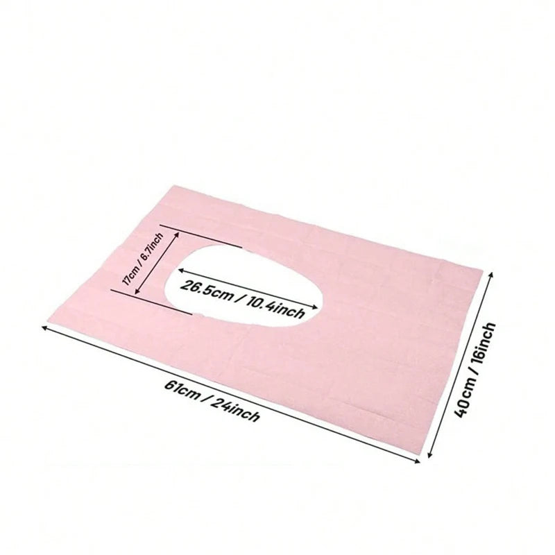 Disposable toilet seat covers by Trenches of Mariana, waterproof and portable paper mats for hotel, travel, or home bathroom use.